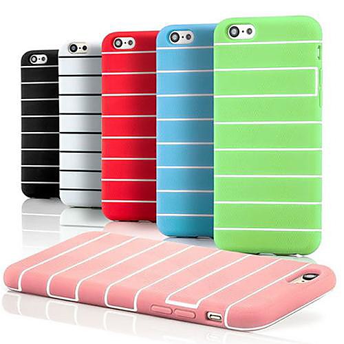 Silicone Transverse Colorful Prison Garb Pattern Soft Cover for iPhone 6(Assorted Color)