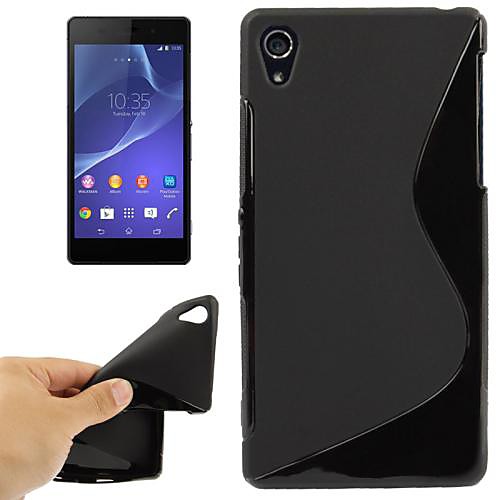 S Shape Line Anti Slide Soft TPU Back Cover Case for Sony Xperia Z2 L50W D6502(Assorted Colors)