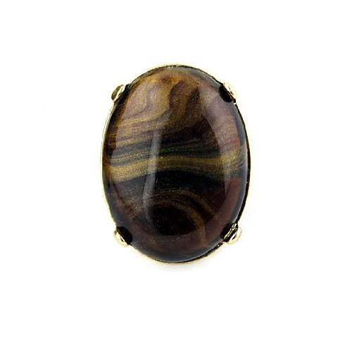 Fashion Brown Resin Gold Plated Ring (1 Pc)