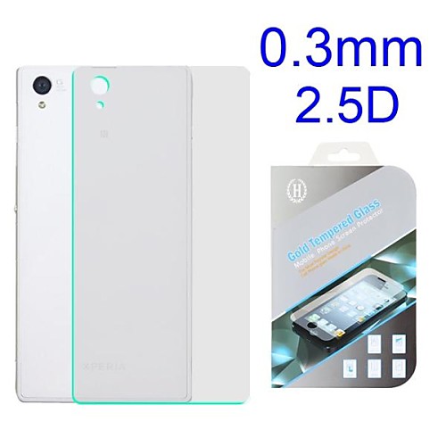 0.3mm 2.5D Gold Tempered Glass Back Film Guard Screen Protector for Sony Xperia Z1 Mini