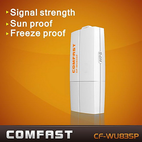 comfast CF-wu835p 2,4 ГГц 802.11b / G / N 300Mbps USB 2.0 беспроводной сети Wi-Fi адаптер - белый