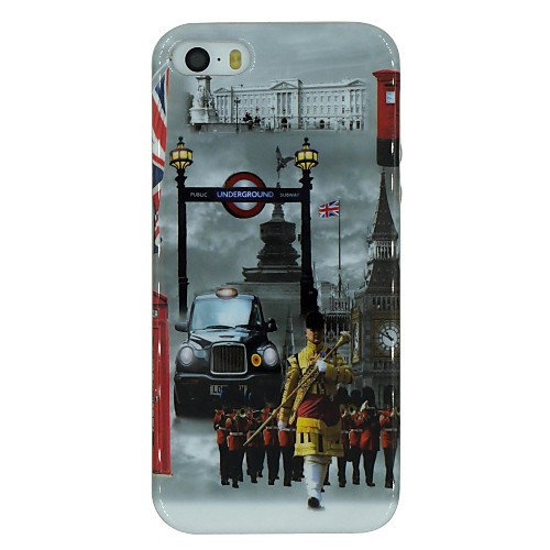 The Charming London City Pattern TPU Material Soft Back Cover Case for iPhone 5/5S