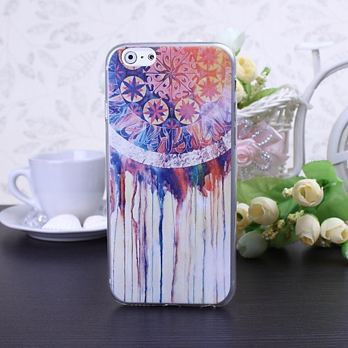 National Style Flowers Pattern Super Ultra TPU Soft Case for iPhone 6 Plus