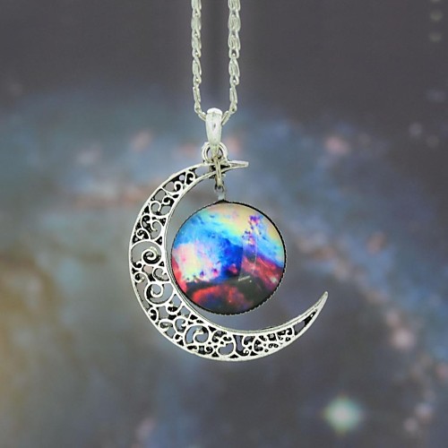 галактика звезда луна время драгоценный камень ожерелье женщин
