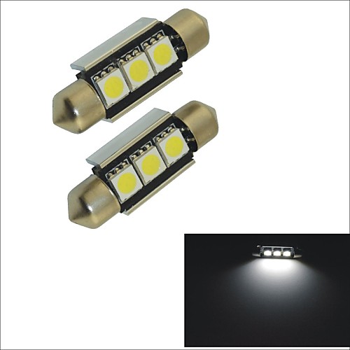 Carking™ 12V 2PCS 5050-3SMD-36MM Car Festoon Interior Light Rome Lamp White Light