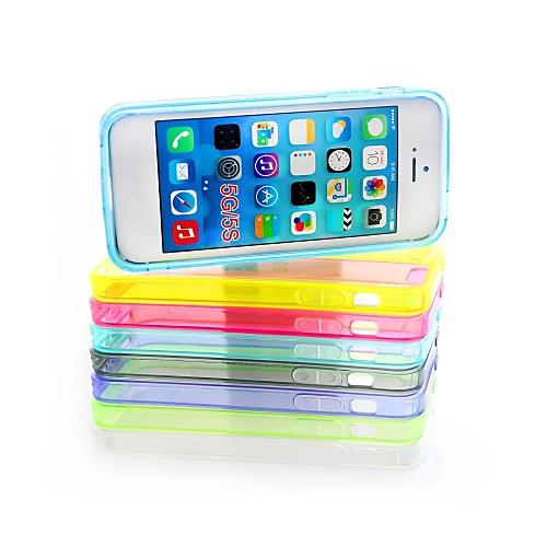 XUNDD Solid Color TPU Transparent Set of Cases Non-Slip Soft Case for iPhone 5/5S