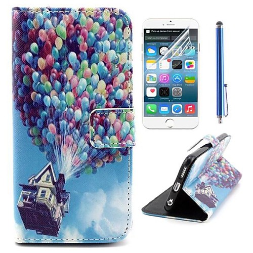 The Balloon Pattern PU Leather Full Body Cover with Protective Film and Stylus for iPhone 6