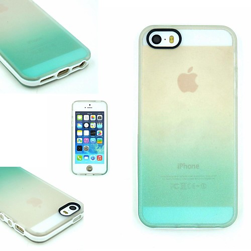 TPUPC Two in One Transparent/Blue Gradient Back Cover Case for iPhone 5/5S