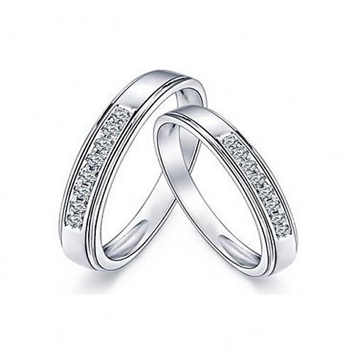 I FREE SILVERValentine's Day Gift S990 Sterling Silver Couple Rings 2 pcs