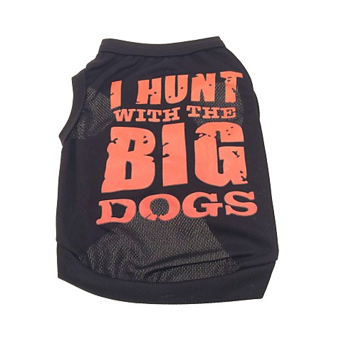 Breathable Mesh Fabric Printed 'BIG' Black Vest for Pet Dogs (Assorted Sizes)