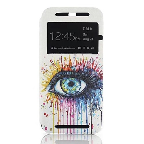 Beautiful Eye Pattern One Window Clamshell PU Leather Full Body Case for HTC One M8