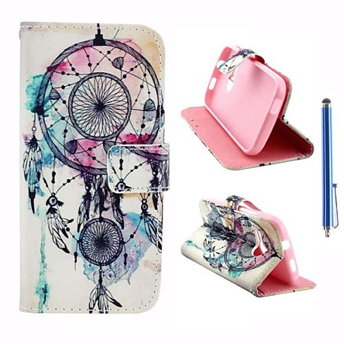 Dreamcatcher Pattern PU Leather Full Body Case with Stand and Capacitance Pen for HTC M8 Mini