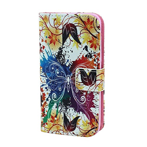 Colourful Butterfly Pattern Full Body Case with Card Holder  for Lumia 630