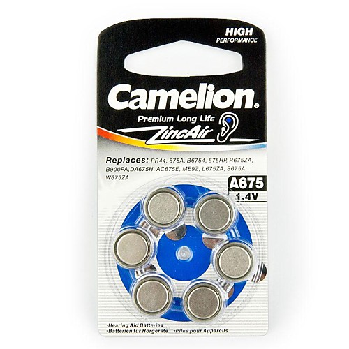 Camelion 1.4V A675 цинка кнопку воздуха батареи (6шт)