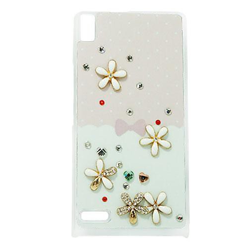 The Flowers in The Cloud Pattern Rhinestone Jewelry Hard Case for Huawei Ascend P6