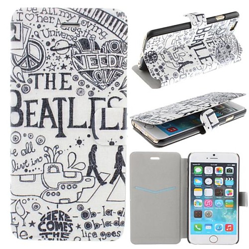 The Beatles Pattern PU Leather Full Body Cover with Card Slot for iPhone 6