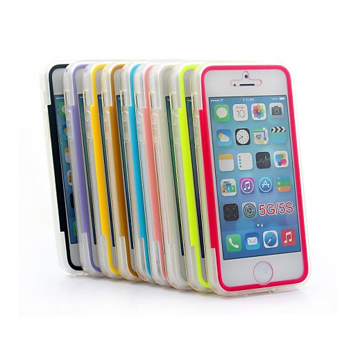 XUNDD Solid Color TPU Transparent Ultra-thin with Cover Can Touch Non-Slip Full Body Cases for iPhone 5/5S