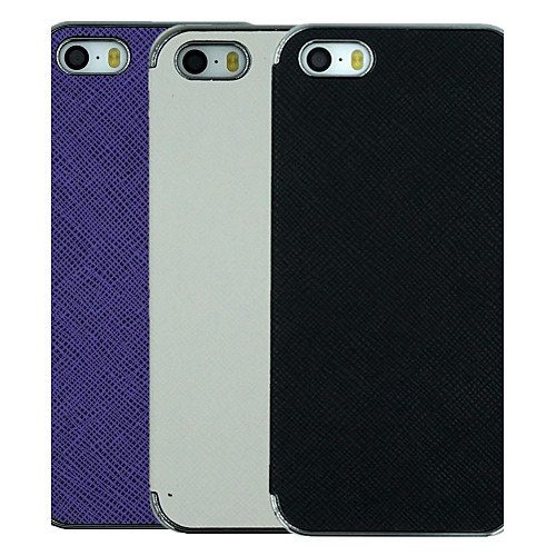 PU Leather And Silver Plating PC Two in One Back Cover Case for iPhone 5/5S (Assorted Colors)