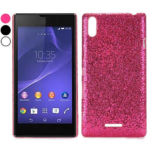 Glitter Powder Leather Coated Hard Case for Sony Xperia T3 M50W D5102 D5103 D5106(Assorted Colors)