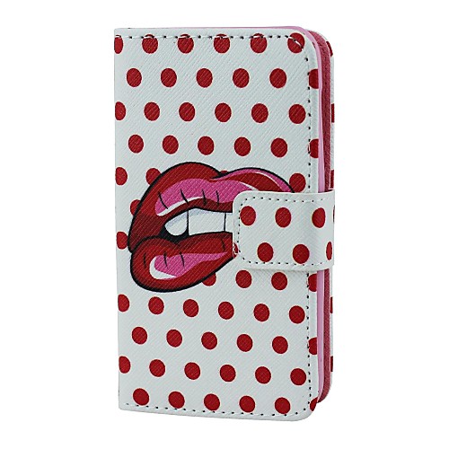 Splashy Lip Pattern Full Body Case with Card Holder  for Lumia 530