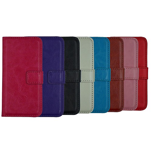 Crazy Horse Leather Wallet Full Body Case Flip Leather Stand Cover with Card Holder for iPhone 5/5S (Assorted Colors)