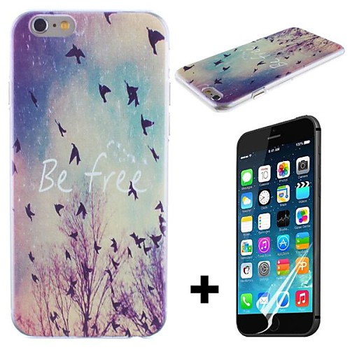 Fly Freely Pattern Hard with Screen Protector Cover for iPhone 6