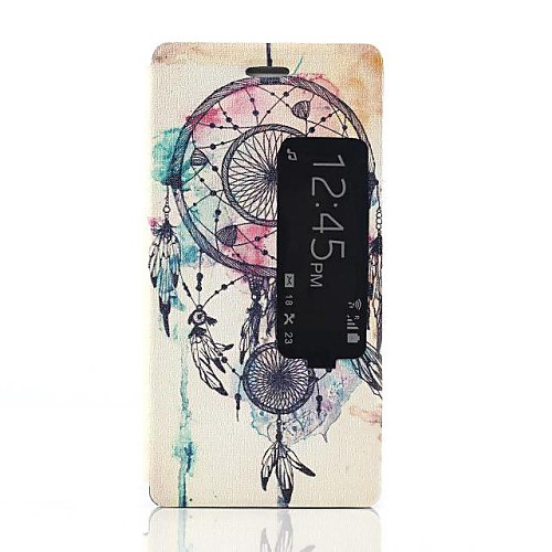 Special Grains Dream Catcher Pattern One Window Clamshell PU Leather Full Body Case for Huawei Ascend P7