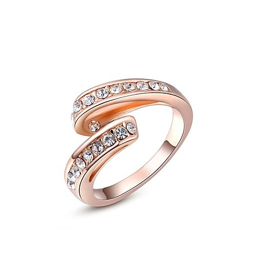 Simple Rose/White Gold Plated Rings Fashion Jewelry Best Gift For Woman For Party Wedding