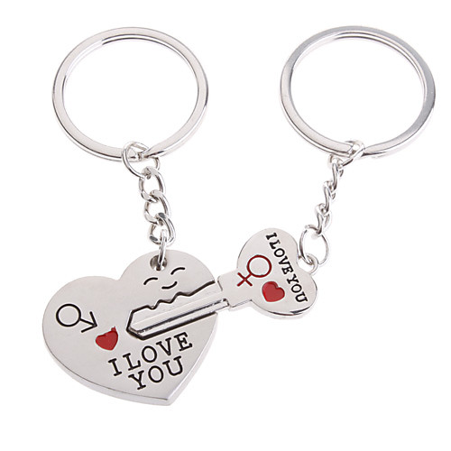 Hearts Shape Lovers Stainless Keychains Novelty Toys(2pcs)