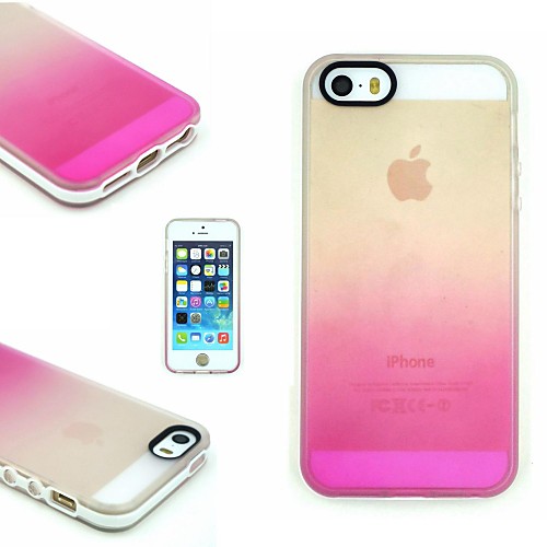 TPUPC Two in One Transparent/Rose Gradient Back Cover Case for iPhone 5/5S