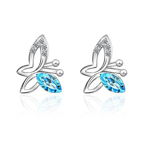 I FREE SILVERWomen's S925 Sterling Silver Butterfly Shape Stud Earrings 2 pcs