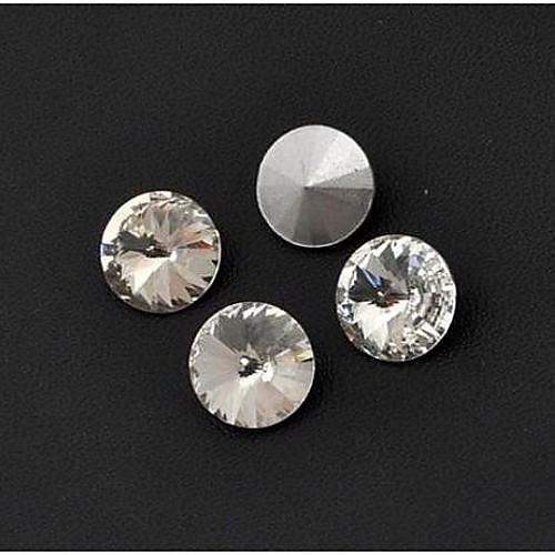 14MM Fashion Beauty Round Transparent Acrylic Faceted Sticky Rhinestones Gems(10 Pcs)