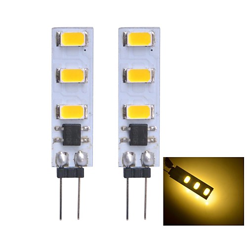 xinyuanyang ax326 g4-5630-6 1w 100lm 3500k 6 х SMD 5630 LED теплый белый свет би-контактный лампу - (DC 12V / 2 шт)