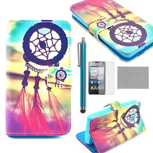 COCO FUN Chinese knot Pattern PU Leather Full Body Case with Screen Protector, Stylus and Stand for Huawei Y300