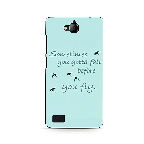 Simple Letters and Swallow Design Hard Case for HuaWei Honor 3C