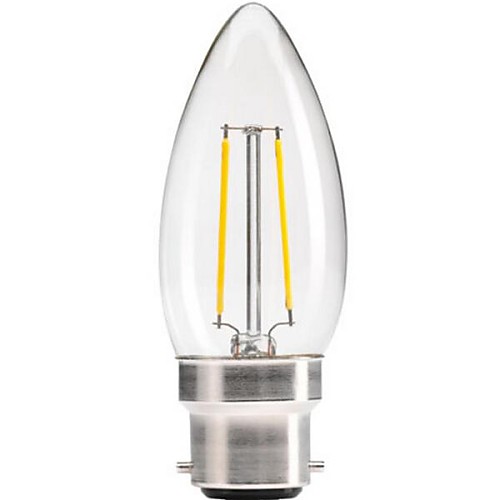 Dimmable B22  4W COB Epistar 400LM 2800-3200K Warm White LED Filament Candle Bulb(AC 220V)