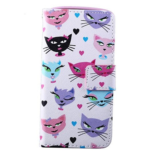 Cat and Beard Pattern PU Leather Full Body Cover with Card Slot for LG Google Nexus 5