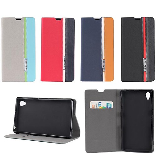 Three Color Design PU Leather Full Body Case with Stand for Sony Z1 L39H (Assorted Colors)