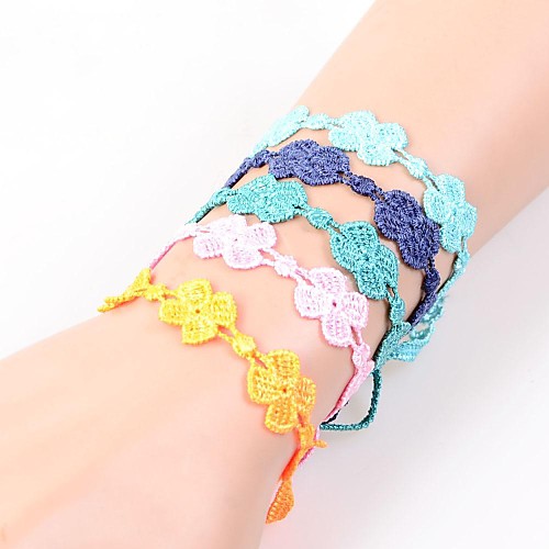 European Fashion Sweet Lace Clover Bracelet(1PC)(Assorted Colors)