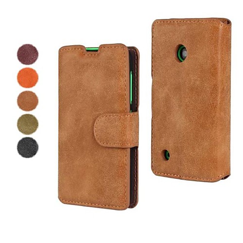 Retro Scrub PU Leather Full Body Cover with Stand and Card Slot for Nokia Lumia 530(Assorted Color)