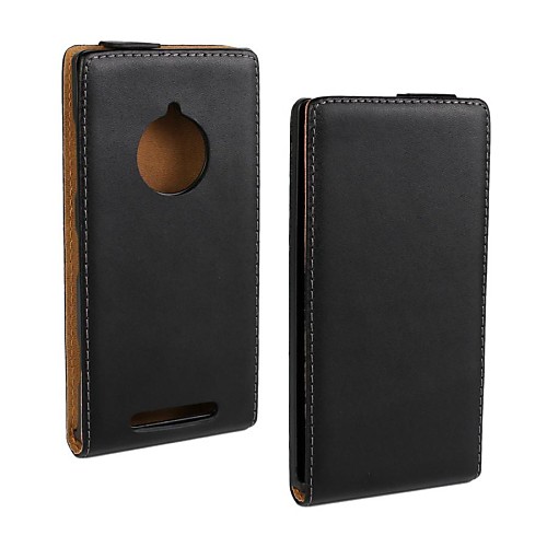 Flip-Open Solid Color Pattern Genuine Leather Full Body Case for Nokia Lumia 830