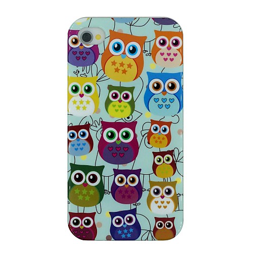 Various Owls Pattern TPU Material Soft Back Cover Case for iPhone 4/4S