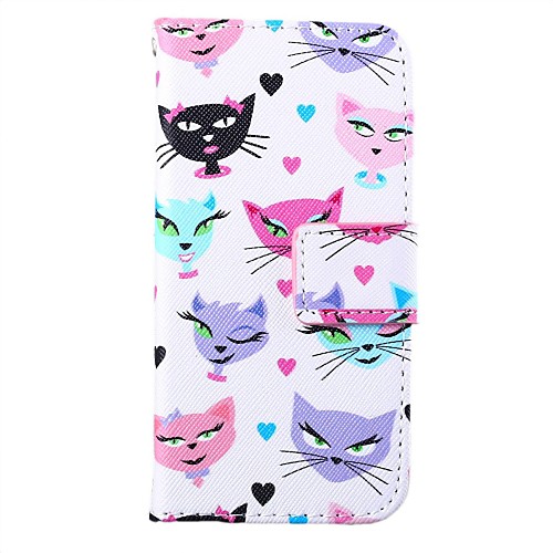 Cats Pattern PU Leather Full Body Case for iPhone 5/5S