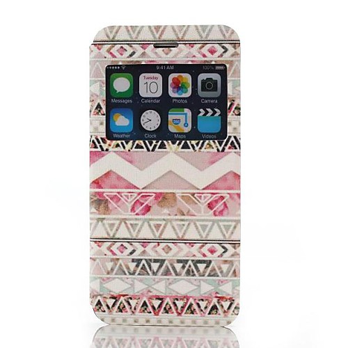 Tribal Pattern One Window Clamshell PU Leather Full Body Case for iPhone 6