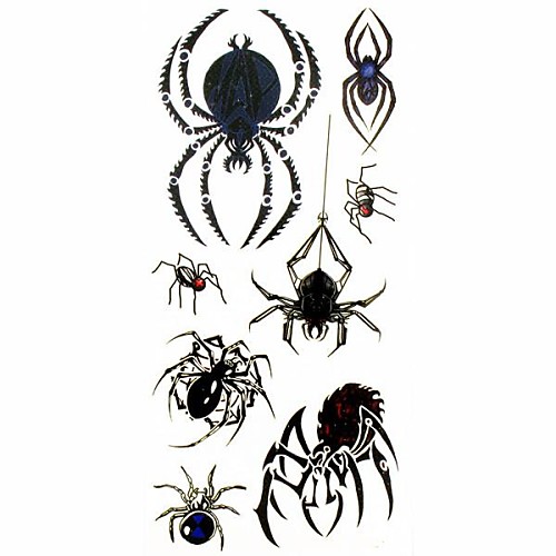 1pc Animal Spider Style Waterproof Tattoo Sample Mold Temporary Tattoos Sticker for Body Art(18.5cm8.5cm)