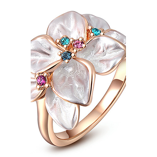 ROXI Classic Austrian Crystals Rose Gold Plated Statement Ring(1 Pc)