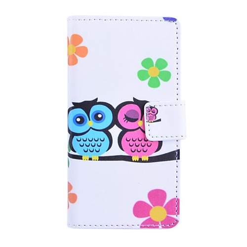 Love Owl Pattern PU Leather Case with Stand and Card Slot for Sony Z3 Compact