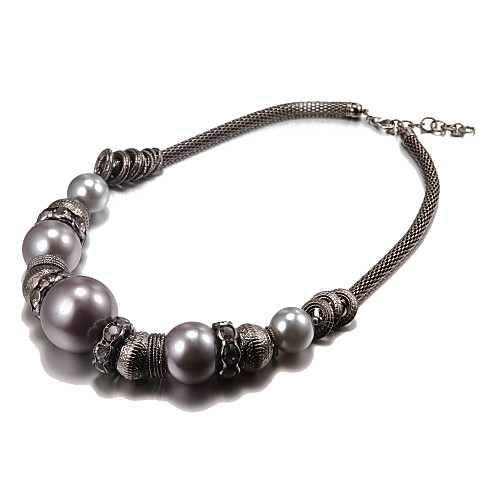 моде большие жемчужные черный литые колье ожерелья (1 шт)