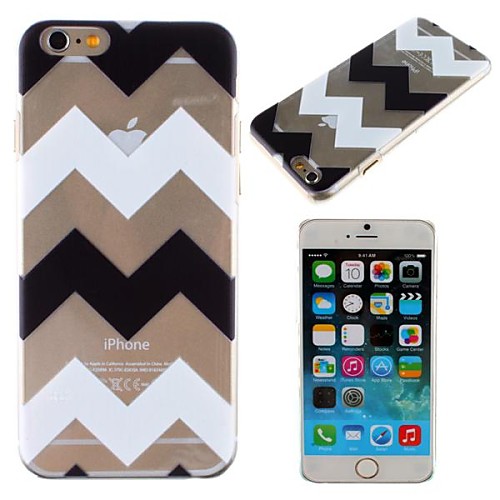 Black and White Stripe Pattern Transparent PC Hard Cover for iPhone 6