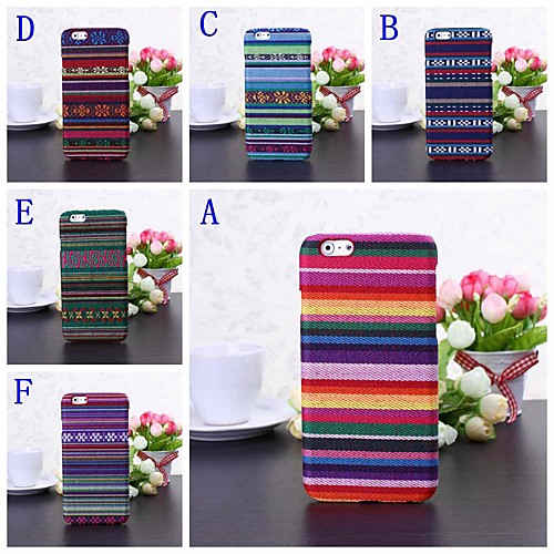 National Style Stripe Pattern Plastic and Fabric-covered Case for iPhone 6